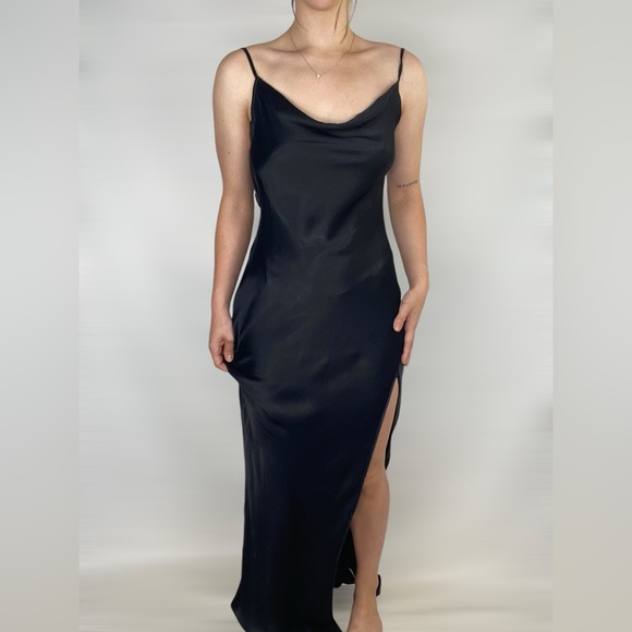 Meshki Dresses & Skirts - MESHKI Jade Cowl Neck Backless Maxi Dress NWT High Cut Adjustable Elegant